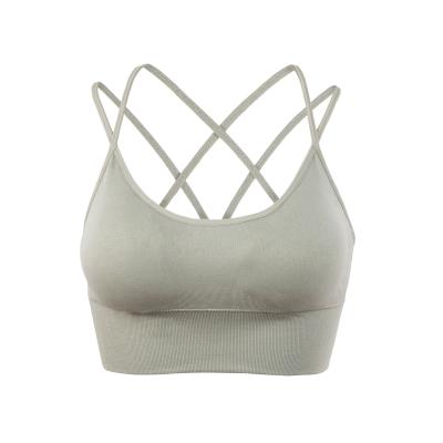 China New Breathable Spaghetti-Strap Cross Beautiful Quick-drying Fitness Yoga Back Bra for sale