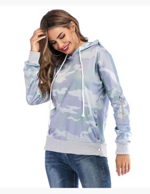 China Autumn Camo Activewear Oversized Loose Edge Destruction Hoodie Pullover Yoga Sweatshirt Breathable Long Sleeve Tops for sale