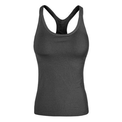 China Breathable Yoga Racerback Tank Top For Women With Built In Bra, Womens Sports Bra Fitness Workout Padded Running Shirts for sale