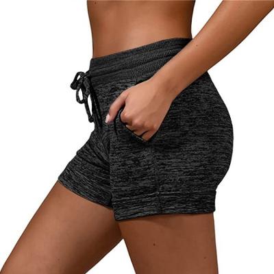 China Women's Breathable Stretch Yoga Shorts With Belted Waist - Quick Dry Shorts For Running Workouts for sale