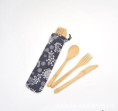 China Fancy Disposable Eco-Friendly Disposable Kitchenware Fork And Spoon Bamboo With Toothpick for sale