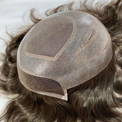 China Swiss Lace Mens Hairpiece Mono Lace Wigs For Men for sale