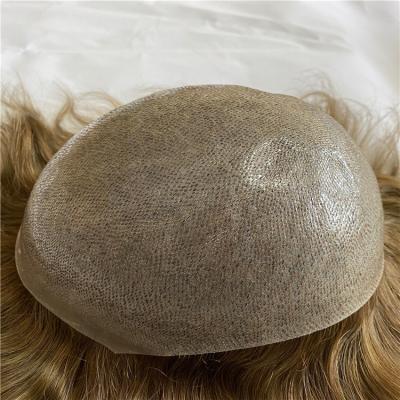 China PU Men Hairpiece 8x10 6inch Full Hair PU Hairpiece Swiss Lace Toupee For Men for sale