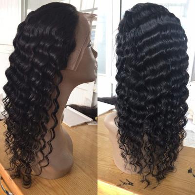 China Deep Wave 180% Density Virgin Human Hair Lace Front Wig Natural Deep Wave for sale