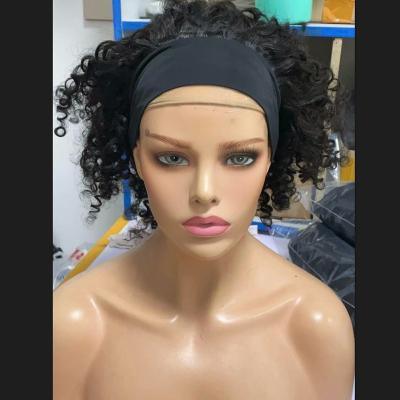 China 100% Afro Wave Hair Wig With Head Band Afro Curly 14 Inches for sale