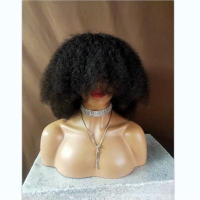 China Afro Kinky Curly Human Hair Lace Front Natural Raw Virgin Wig for sale