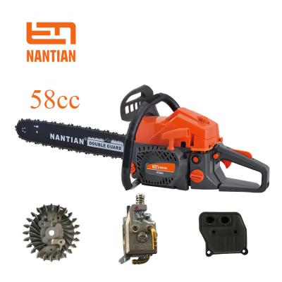 China New Model 58cc Chinese Wood Gasoline Cutter 2-Stroke Chainsaw Chainsaw Machine for sale