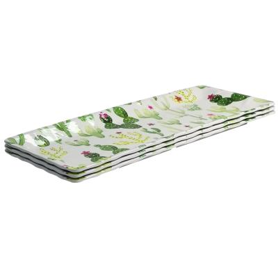 China Smooth Texture Large Rectangle Melamine Uneven Surface Tray For Sushi , Fruit , Food for sale