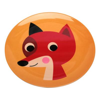 China Sustainable Fox Design Bread And Fruit Small Melamine Dish For Kids for sale