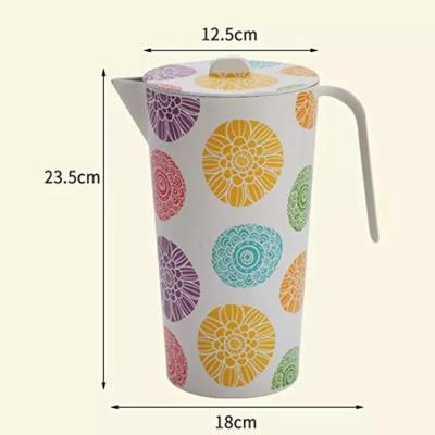 China 2021 Spring Fashion Sustainable Plastic Bamboo Fiber Water Drinking Jug With Side Handle for sale