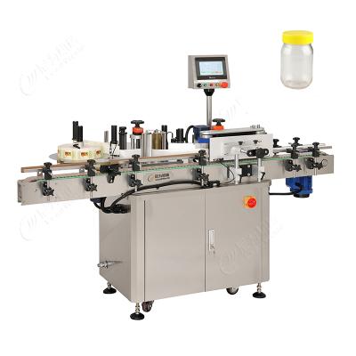 China Full Automatic Glass Jar Three Station Face Bottle Triple Sides Adhesive Sticker CLOTHING Beer Labeling Machine for sale