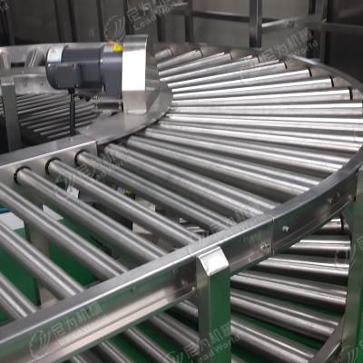 China Fireproof Stainless Steel Roller Turner Snake Curve Conveyor System for sale