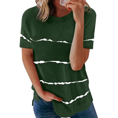 China Casual Limited Time Offer High Performance Cotton Unisex Stripe Printing T-Shirt for sale