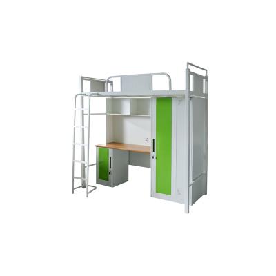 China (Other)New Design Steel Adjustable Type Apartment Bed Dormitory Attic Bunk Bed With Wardrobe And Storage Cabinet for sale