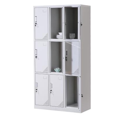 China 9 Door Swimming Pool Bathing Metal Adjustable Public Locker Steel Wardrobe (Other) for sale