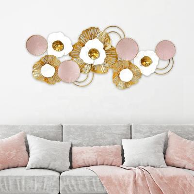 China Minimalist Metal Wall Decorations For Wall Home Decor Living Room Luxury Modern Pink Decoration for sale