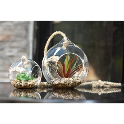 China Europe Glass Flower Plant Decorative Hanging Vases Bulb Shape For Mini Greenhouse Vase Dish Jars Wholesale for sale