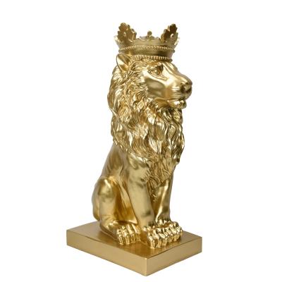 China Animal Resin Lion Minimalist Home Decor Resin Animal Figurine Resin Sculpture Statues for sale