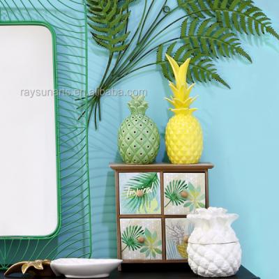 China Minimalist ceramic porcelain pineapple ornament accent decor for home decoration for sale