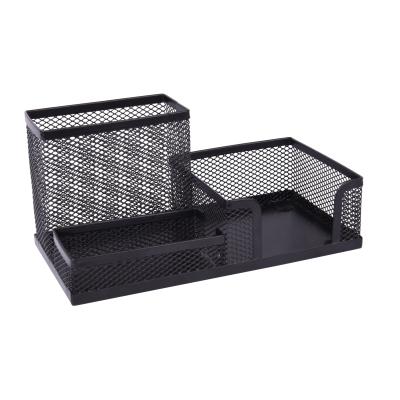 China Office Home Traditional Custom Black Metal Mesh Decor For Office Stationery Storage Organizer Folders Business Card Holder for sale