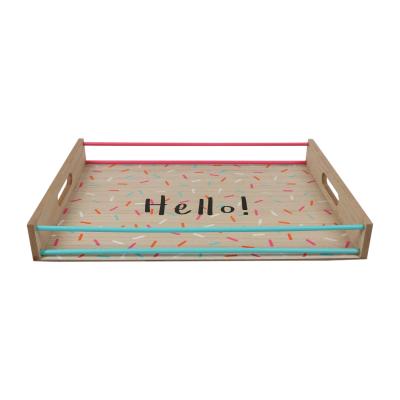 China Hello Wooden Decorative Tray Kids Decorations for Room Decor Trays for Homes for sale