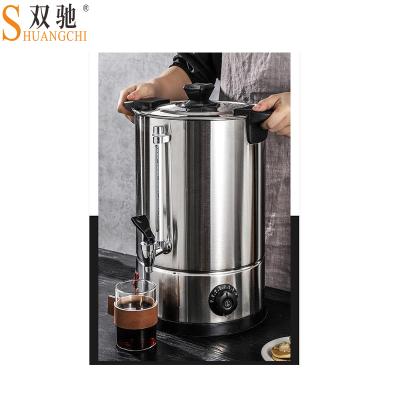 China Keep Hot Commercial Double Layer Boiler Coffee Urn Coffee Tea Drinking Water Supply Urn With Filter for sale