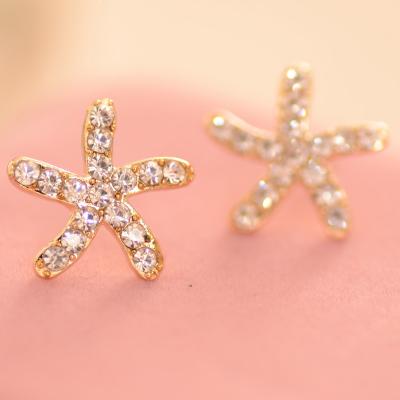 China Fashionable Yiwu factory sells Korean crystal starfish earrings and earrings wholesale for sale