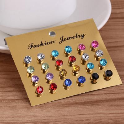 China Ally Edition 2021 Sells 12 Pairs Of Clip Earrings With Multicolor And Cool Snap Drill Earrings FOR WOMEN for sale