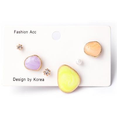 China Fashionable korean style 6 pair candy colors enamel stud earring set for young girls for sale