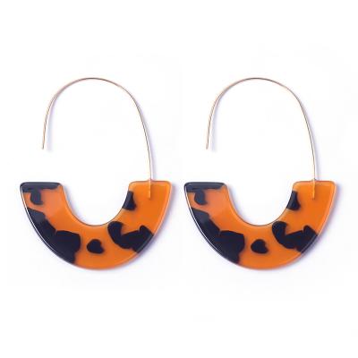 China Hot Sales Acetate Resin Earrings Jewelry Acetate Circle Earrings New Fashion Trendy Particular Design for sale