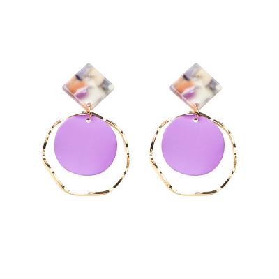 China New Fund Acetic Acid CLASSIC Candy Color Long Xia Chun Korea Metal Ring Ear Stud For Women for sale