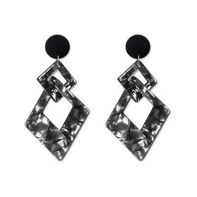 China CLASSIC European American Overdone Acetic Acid Long Plate Acrylic Earrings FOR WOMEN for sale