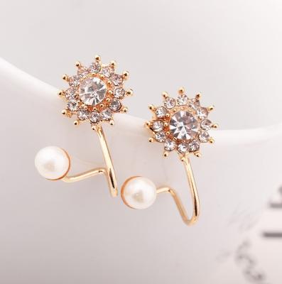 China CLASSIC Korean Fashionable Exquisite Snowflakes Full Earring Soft Water Pearl Drill Earrings For Women for sale