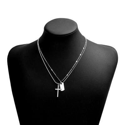 China CLASSIC Hot Selling Fashion European Multi Layer Man Cross Pendant Necklace for sale