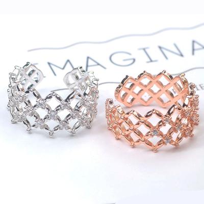 China CLASSIC Korean Hot Zircon Mesh Fashion Ring Temperament Opening Ring FOR WOMEN for sale