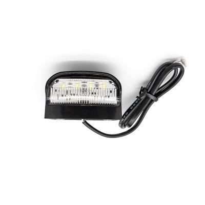 China Hot Selling High Brightness 10-30v 6 LED Plastic Truck Trailer Beacons License Plate Lamp for sale