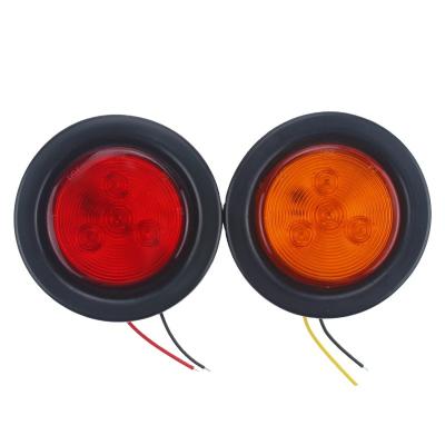 China Hot sale high brightness 12v 10-30v 4 led round side marker led clearance light for truck for sale