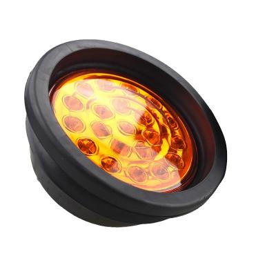 China High Brightness 12v 24v 10-30v 12 4 Inch LED Rubber Ring Truck Trailer Lamp Side Marker Led Light for sale