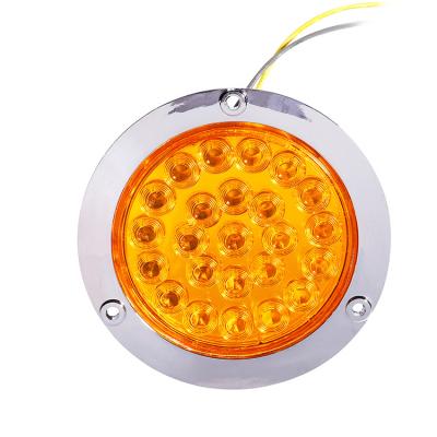 China High Brightness 4 Inch 24LED Plated Plastic Frontier Truck Trailer Led Side Beacon Light 24 Volt for sale