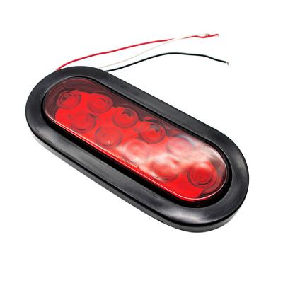 China High Brightness 10LED Oval Trailer Turn Signal Combination Tail Lamp Rubber Ring 6