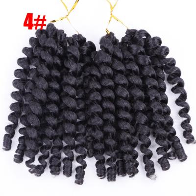 China Wholesale 8inch Straight Yaki Crochet Braids Synthetic Wand Curl Faux Locs Hairstyles Mambo Curly Synthetic Hair Extensions For Hair Salon for sale