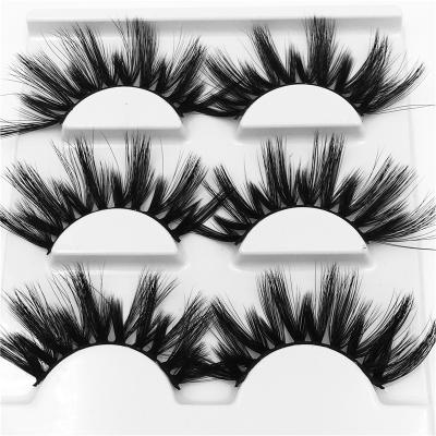 China 3pairs Logo Crisscross Free Pack Silk Synthetic False Eye Lashes Faux Mink Lashes With Custom Packing for sale