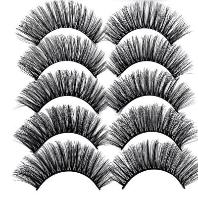 China Wholesale Natural Long 100% Real Siberian Mink Fur 5 in 1 Pack Mink Lashes 3d Mink Strands for sale