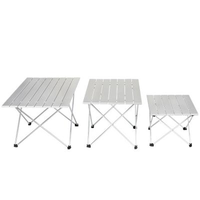 China Hybrid Type Outdoor Picnic Cylinder Desk Table Folding Camping Wood Aluminum Portable Adjustable Lightweight Table for sale