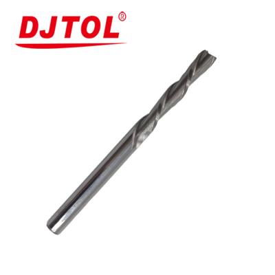 China Carbide DJTOL Down Cut Double Flutes Spiral Bit for sale