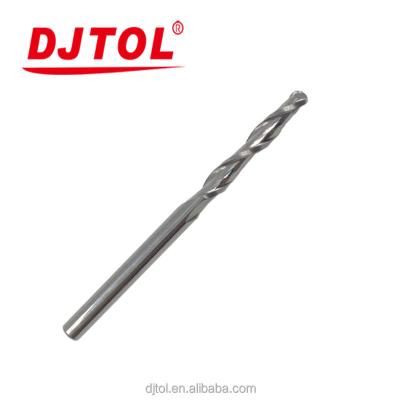 China DJTOL Carbide Double Flutes Spiral Ball Bit for sale