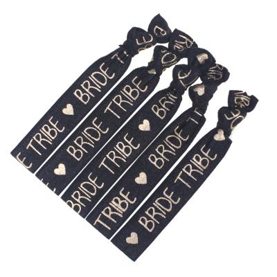 China Fashion Wholesale Customize Printed Custom Logo Hair Ties Elastic Ponytail Bracelet Hair Tie for sale