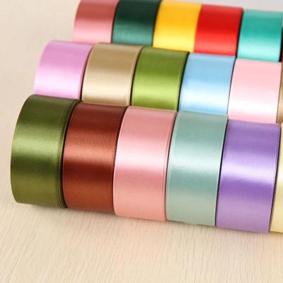 China High Tenacity 25Yards/Roll 6mm 10mm 15mm 20mm 25mm 40mm Satin Silk 50mm Ribbons For Crafts Bows Decorative Gift Wrap Party Handmade Wedding for sale