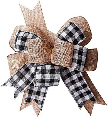 China Wholesale Custom Present Viable Wrapping Easy Bows Ribbon Burlap Bows Christmas Decorative Outdoor Gift Bows for sale