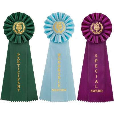 China Wholesale Custom Design Participant Style High Tenacity Rosettes Ribbons Honor Special Honors Recognition Rosette for sale